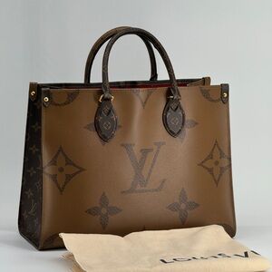 Louis Vuitton On The Go Tote MM Monogram Canvas Shoulder Bag